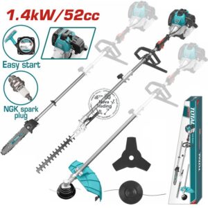 TOTAL 4-in-1 Gasoline Brush Cutter/ Hedge trimmer multi tool