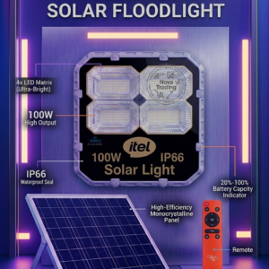 iTEL 100w Solar Security FloodLights