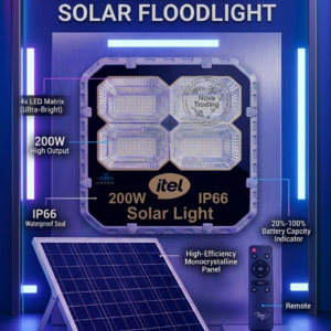 iTEL 200w Solar Security FloodLights