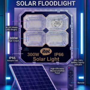 iTEL 300w Solar Security FloodLights